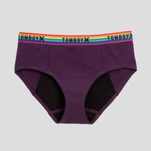 TomboyX Purple Briefs with Rainbow Waistband